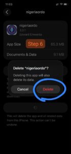 Delete Apps from iphone storage