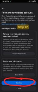 Delete Your Account step 8