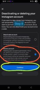 Delete Your Account step 8