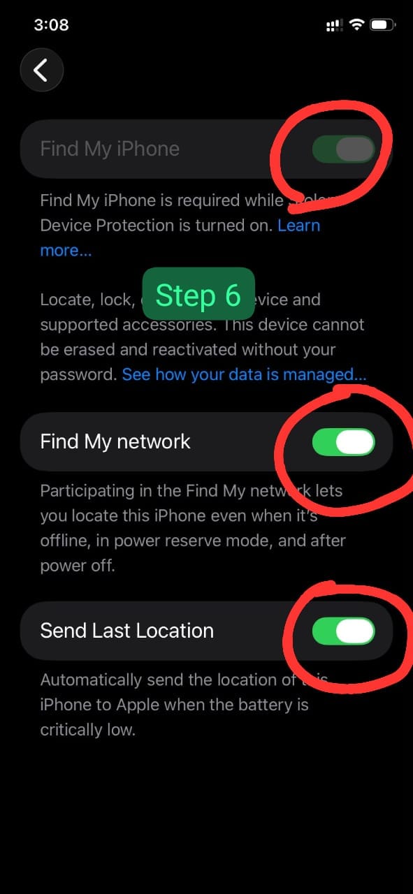 Enable Find My iPhone