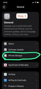 Select iPhone Storage.